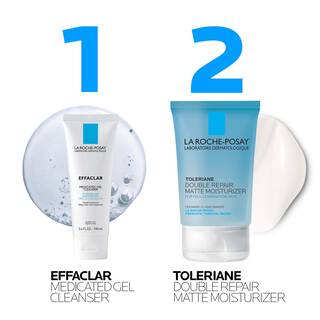 Effaclar Medicated Acne Cleanser & Toleriane Double Repair Matte Moisutrizer Travel Set (3)